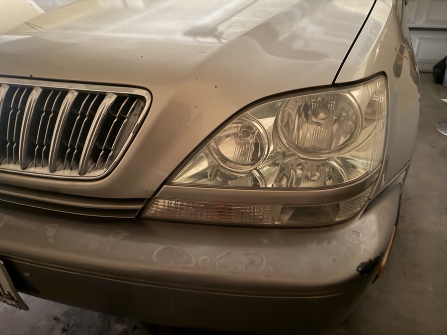 Restored headlight after restoration