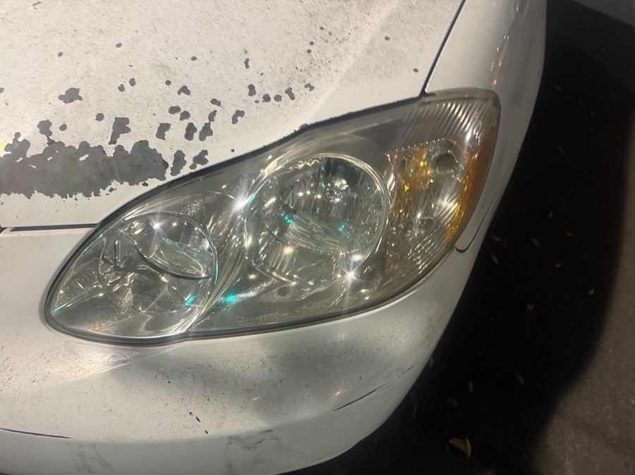 Clear restored headlight after restoration